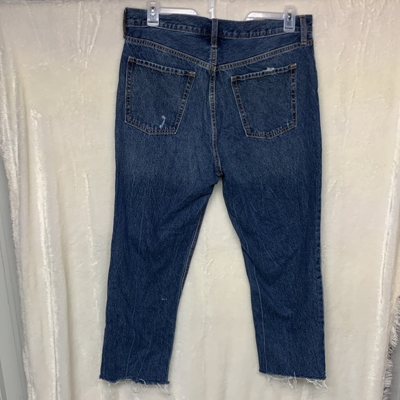 Old Navy Extra High-Rise Sky-High Straight Distressed Jeans - Picture 13 of 14